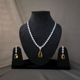 Zirconia Yellow Doublet Necklace